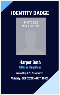 Blue and White ID Badge Template