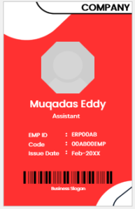 Red and White ID Badge Template