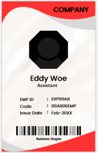 Red and White ID Badge Template