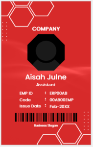Red and White ID Badge Template