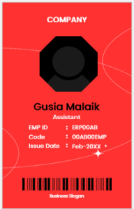 Red and White ID Badge Template