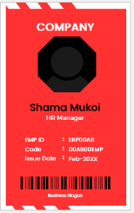 Red and White ID Badge Template