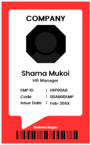 Red and White ID Badge Template