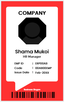 Red and White ID Badge Template