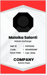 Red and White ID Badge Template