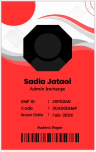Red and White ID Badge Template