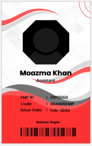 Red and White ID Badge Template