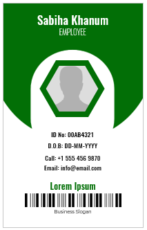 Green and White ID Badge