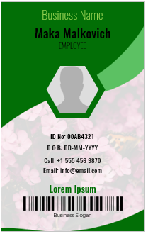 Green and White ID Badge