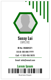 Green and White ID Badge