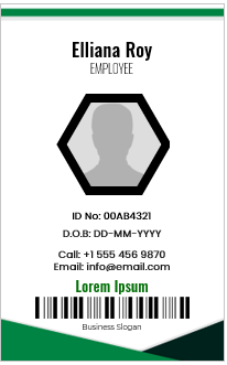 Green and White ID Badge