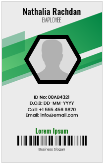 Green and White ID Badge
