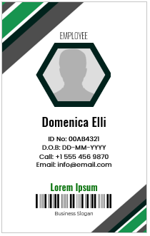 Green and White ID Badge