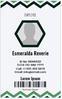 Green and White ID Badge