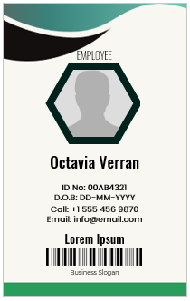 Green and White ID Badge