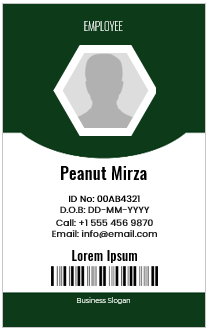 Green and White ID Badge