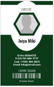 Green and White ID Badge