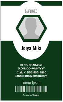 Green and White ID Badge