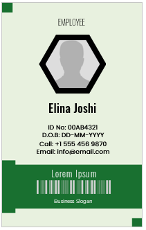 Green and White ID Badge
