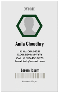 Green and White ID Badgev