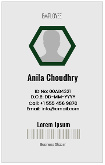 Green and White ID Badgev