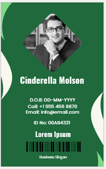 Green and White ID Badge
