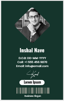 Green and White ID Badge