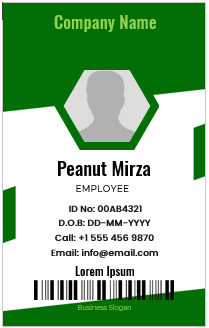 Green and White ID Badge