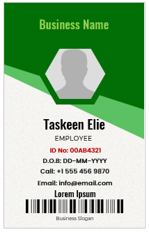 Green and White ID Badge