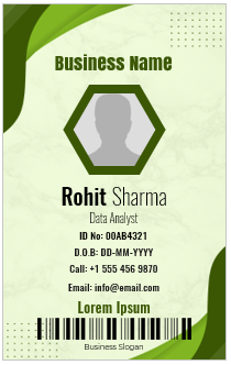Green and White ID Badge