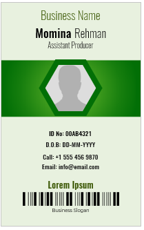 Green and White ID Badge
