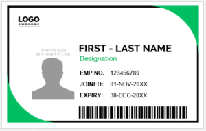 Green and White ID Template