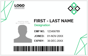 Green and White ID Template