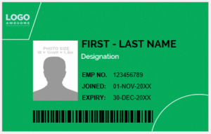 Green and White ID Template