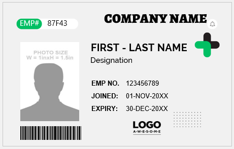 Green and White ID Badge