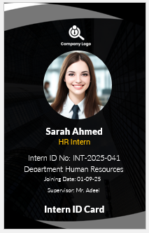 Intern or Trainee ID Badge Template