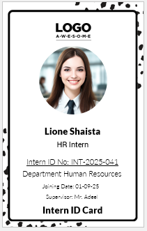 Intern or Trainee ID Badge Template