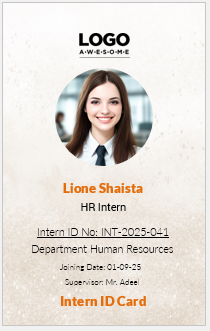 Intern or Trainee ID Badge Template