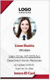 Intern or Trainee ID Badge Template