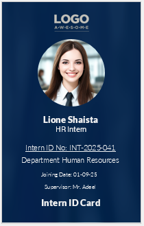 Intern or Trainee ID Badge Template