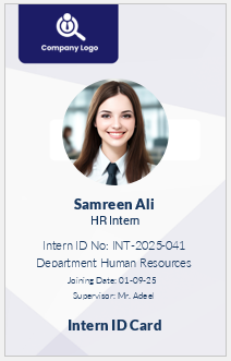 Intern or Trainee ID Badge Template
