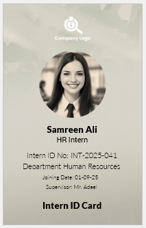 Intern or Trainee ID Badge Template