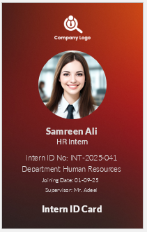 Intern or Trainee ID Badge Template