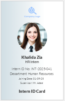 Intern or Trainee ID Badge Template