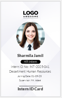 Intern or Trainee ID Badge Template