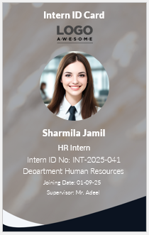 Intern or Trainee ID Badge Template