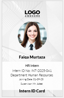 Intern or Trainee ID Badge Template