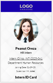 Intern or Trainee ID Badge Template
