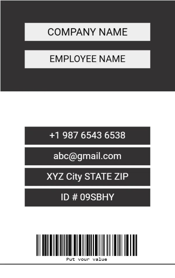 Black and White ID Badge