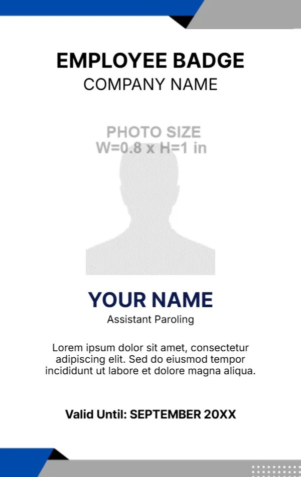 Blue and White ID Badge -EDIT